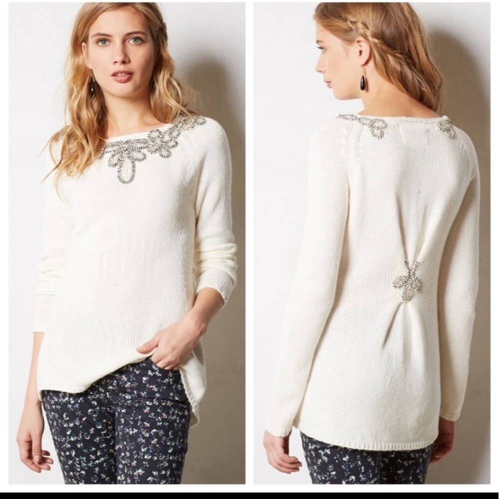 Anthropologie Angel of the North Wool Mohair Blend Sweater Size Small